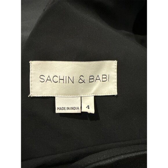 SACHIN & BABI Ines Column Gown Dress Size 4 Black Maxi Floor Length - Picture 9 of 10